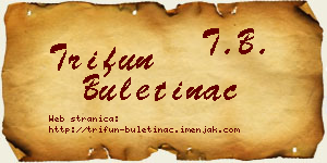 Trifun Buletinac vizit kartica